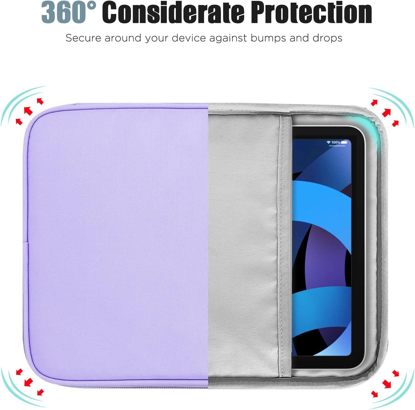 TiMOVO 9-11" Tablet Sleeve Bag for iPad 11-inch A16 2025, iPad 10.9"/10.2"| Air 11 Inch/5th/4th Gen. 10.9", Galaxy Tab A9+/A11Plus 11", Protective Bag with Pocket, Black