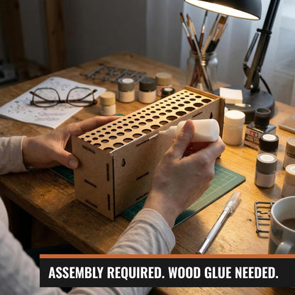 PROSCALE Tool & Brush Organizer for Miniatures & Modeling, Versatile Tabletop or Wall Holder with Multi-Size Holes for Hobby Tools, Files and Accessories