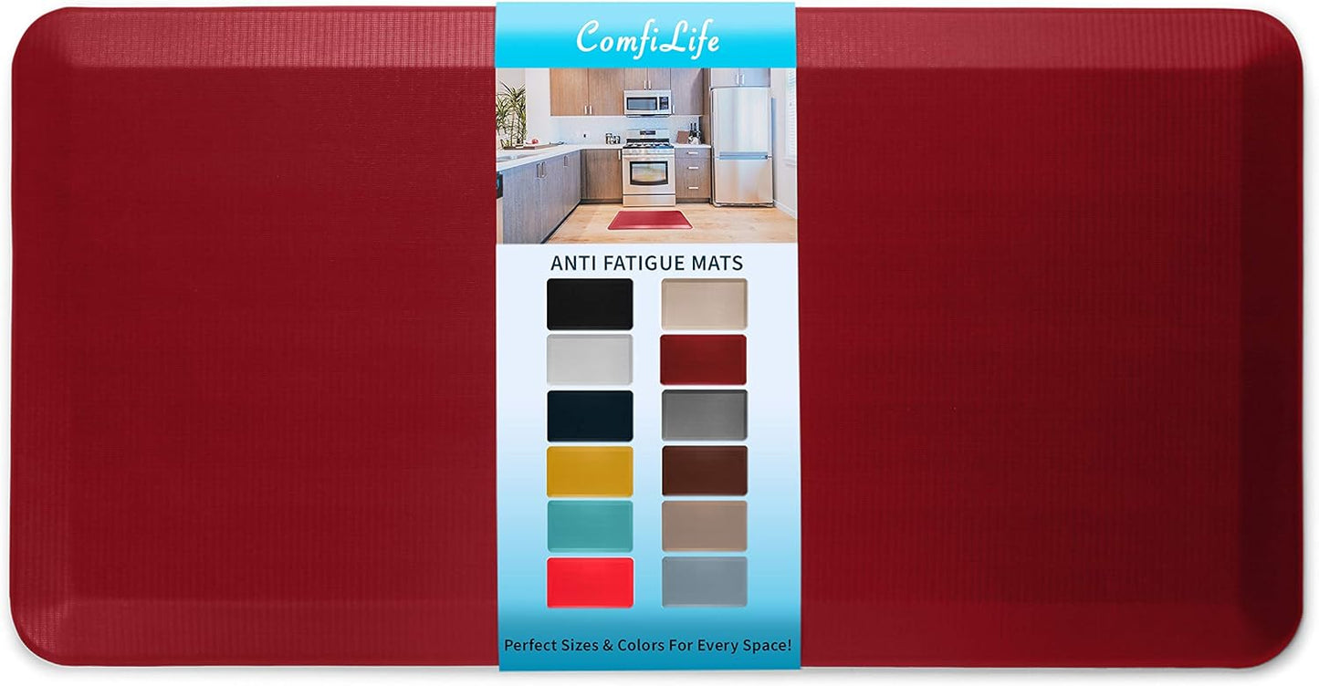 ComfiLife Anti Fatigue Floor Mat – 3/4 Inch Thick Kitchen Mats for Floor, Standing Desk Mat, Kitchen Rug – Comfort at Home, Office – Durable – Stain Resistant – Non-Slip Bottom (20" x 32", Black)