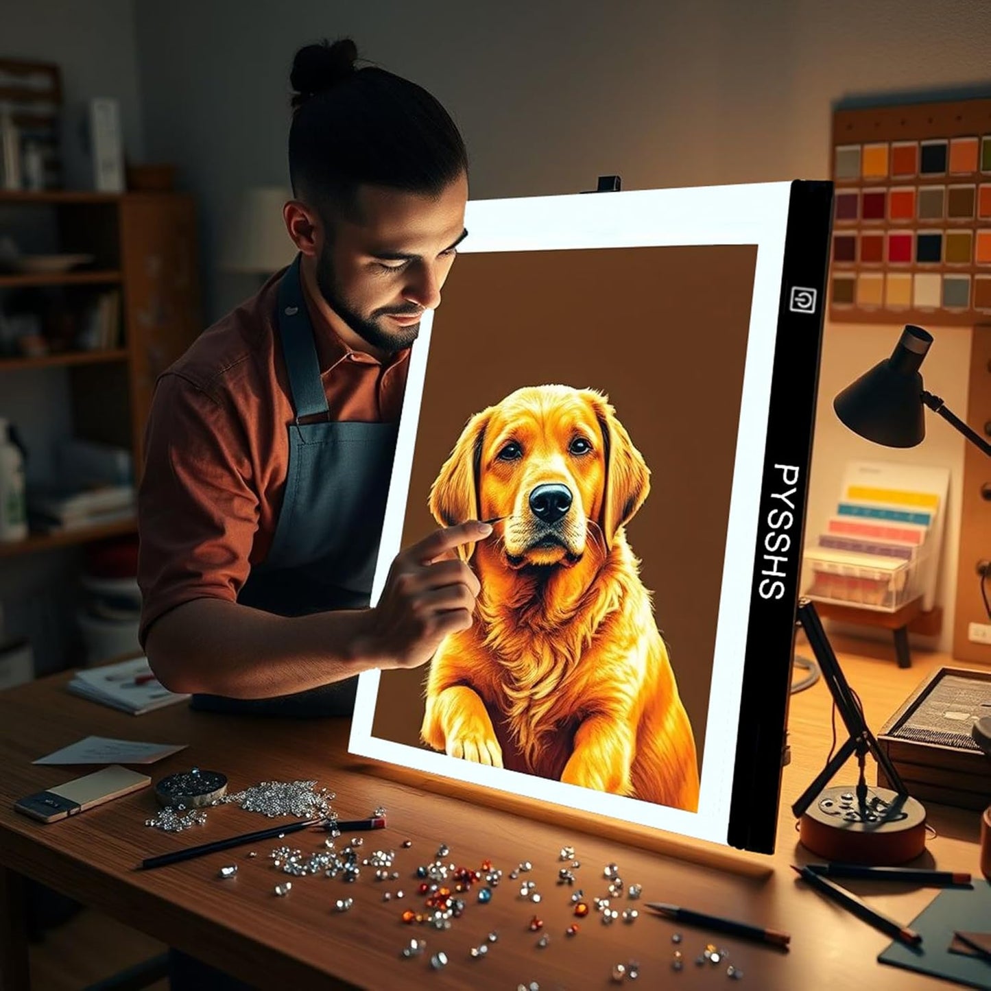 Large A2 LED Light Pad for Diamond Art Painting & Tracing, USB-Powered Light Board with 3 Brightness Levels - Includes Clips & Painting DIY Tools Kit