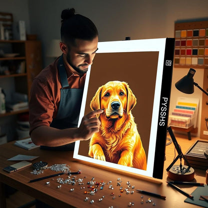 Large A2 LED Light Pad for Diamond Art Painting & Tracing, USB-Powered Light Board with 3 Brightness Levels - Includes Clips & Painting DIY Tools Kit