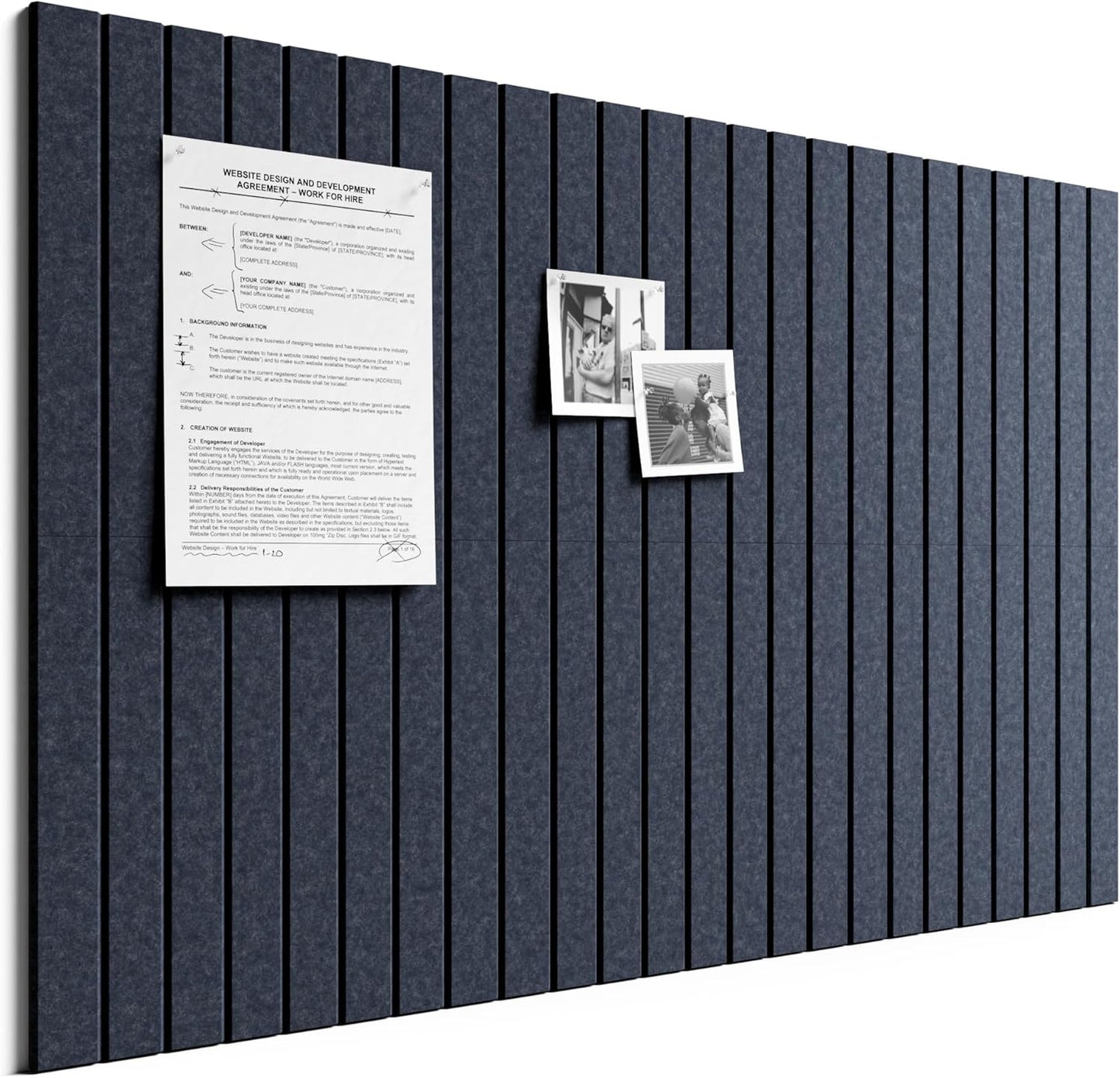 Bumusty Large Cork Board Alternative-48 x 36" Felt Bulletin Board Tiles, with 30 Pushpins, 70 Adhesive Tabs, Fine-Stripe 12-Pack, Cork Boards for Office Push Pin Board Felt Board-Oatmeal