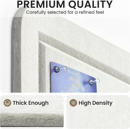 Large Bulletin Board, 35 X 17 Inches Felt Cork Board with 40 Pushpins, Foldable Felt Notice Pin Board Photo Display Board with Self-Adhesive Tape for Office Home School (Oatmeal, 35x17 inch)