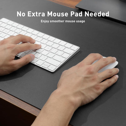 Aothia Non-Slip Waterproof PU Leather Desk Pad Protector for Mouse, Writing Desk, Office, Home, Laptop Blotter, 23.6" x 13.7", Black - Colors B