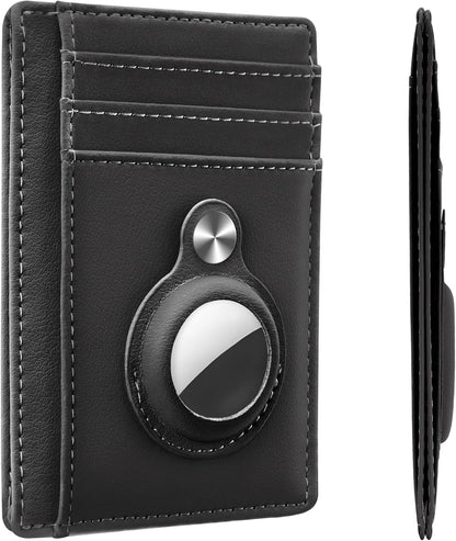 Slim Minimalist Front Pocket Air Tag Wallet, RFID Blocking Card Holder Wallet with Airtag Holder