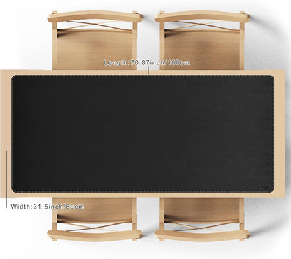 Vyaaa PU Leather & Cork Desk Mat, 39.4"x15.7" Dual Sided Computer Desk mat, Waterproof Large Mouse Pad, Non-Slip Office Desk pad, Office Desk Protector for Work/Gaming/Home (Black)