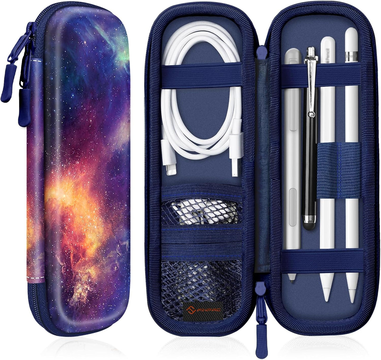 Fintie Holder Case for Apple Pencil Pro, Apple Pencil (USB-C / 1st / 2nd Generation), PU Leather Carrying Bag Sleeve Compatible with Pen, USB Cable, Samsung Stylus, Lilac Marble