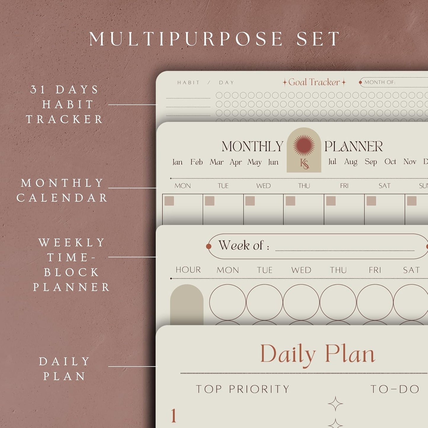 Premium Color-Coded Time Block Planner, Refrigerator Magnetic Planner Set, Vision Board, Wet Erase Daily Magnetic Calendar for Fridge, Weekly Planner, Habit tracker, teacher planner