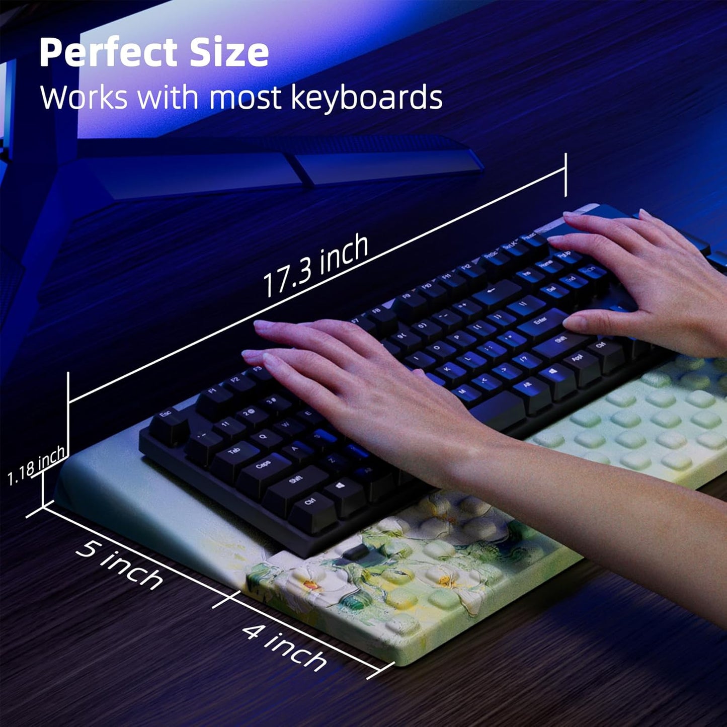 Ospelelf Tilt Keyboard Stand with Wrist Rest, Comfy Ergonomic Keyboard Riser Holder for Office Home