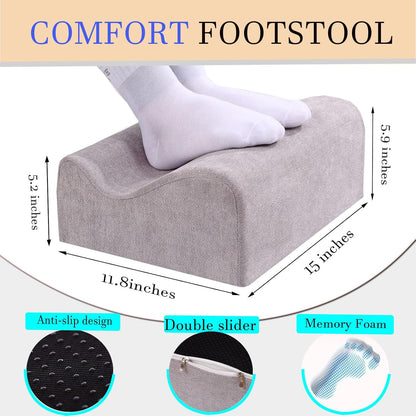 Foot Rest for Under Desk at Work,At Work Soft Ergonomic Footrest,Support Foot Pillow,Heel Chair,Leg Elevation Pillow,(Blue)