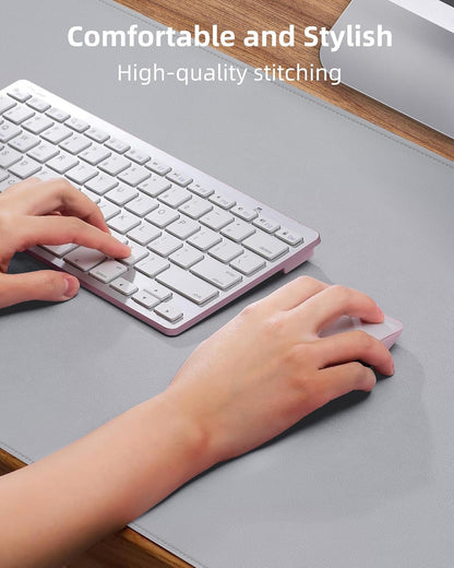 AFIING Desk Pad Protector 23.6" x 13.7" - Non-Slip Waterproof PU Leather Desk Mat for Mouse, Keyboard, Laptop, Office and Home Workspace (Beige)
