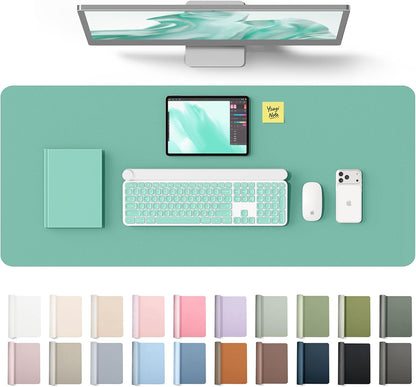 YSAGi Leather Desk Pad Protector, Large Mouse Pad, Non-Slip PU Leather Desk Blotter, Waterproof Writing Pad for Office and Home (31.5" x 15.8", Eggshell) - Colors A
