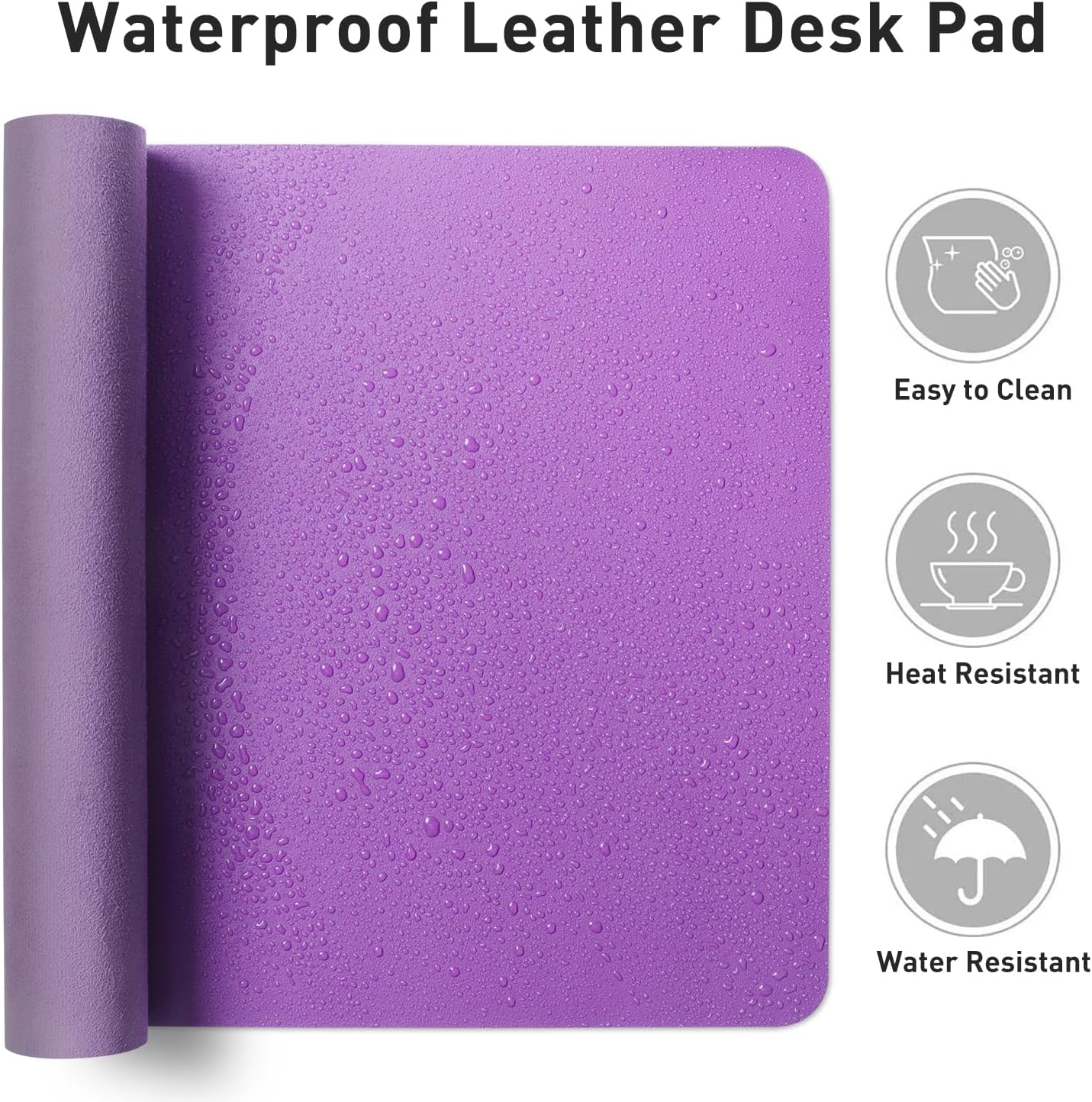 Aothia Leather Desk Pad Protector, Mouse Pad, Office Desk Mat, Non-Slip PU Leather Desk Blotter, Laptop Desk Pad, Waterproof Desk Writing Pad for Office and Home(Dark Blue,31.5" x 15.7") - Colors B