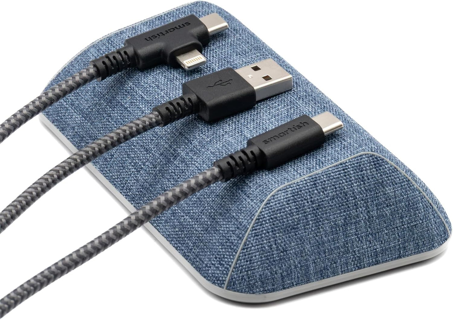 Smartish® Magnetic Cord Holder - Cable Wrangler Organizer with Magnet Clips for Charger Management on Desktop, Nightstand for USB-C + Lightning - Lightly Toasted Beige
