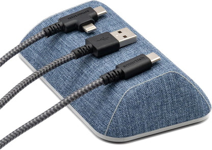 Smartish® Magnetic Cord Holder - Cable Wrangler Organizer with Magnet Clips for Charger Management on Desktop, Nightstand for USB-C + Lightning - Lightly Toasted Beige