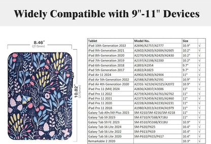 TiMOVO 9-11" Tablet Sleeve Bag for iPad 11-inch A16 2025, iPad 10.9"/10.2"| Air 11 Inch/5th/4th Gen. 10.9", Galaxy Tab A9+/A11Plus 11", Protective Bag Fit Smart Keyboard, Dusty Blue