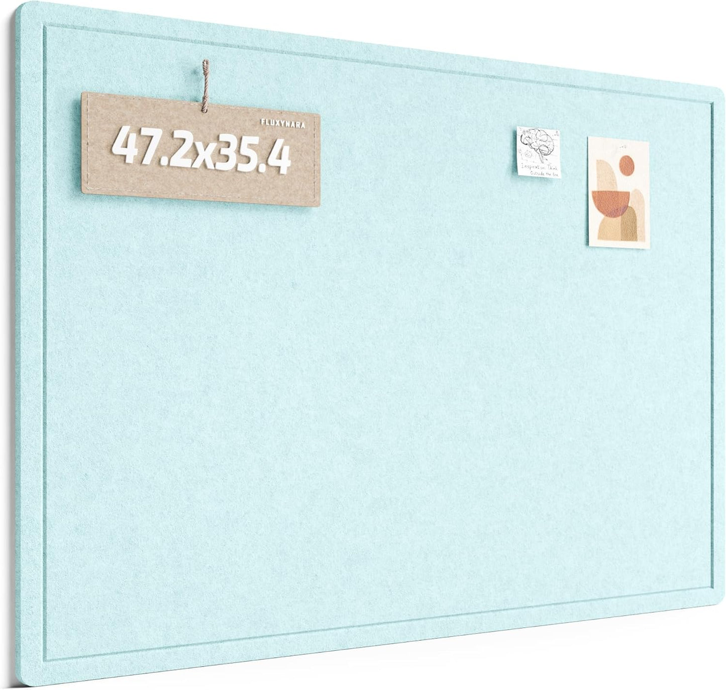 Fluxynara Bulletin Board, 23.6" x 17.5" Cork Board Alternative with 12 Safe Removable Adhesive Tabs, Foldable Felt Pin Board for Home Office, Classroom, Bedroom,Entryway for Walls—Sage