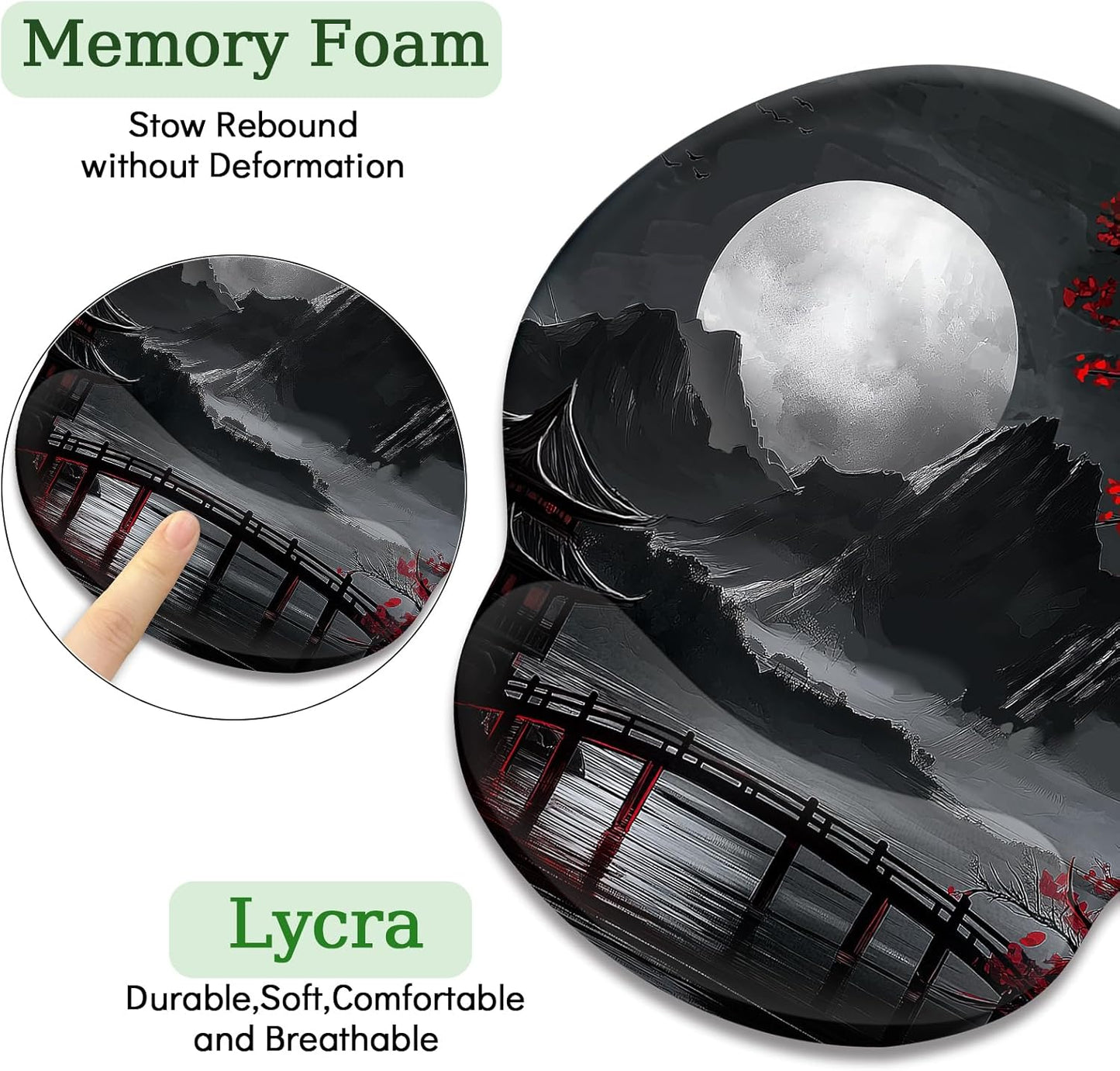 LIMKRIAN Cat Ergonomic Mouse Pad with Wrist Rest, Gaming Mouse Pad with Wrist Support, Funny Mouse Pads for Desk, Computer Mousepad with Non-Slip Pain Relief PU Base, Cute Office Desk Accessories