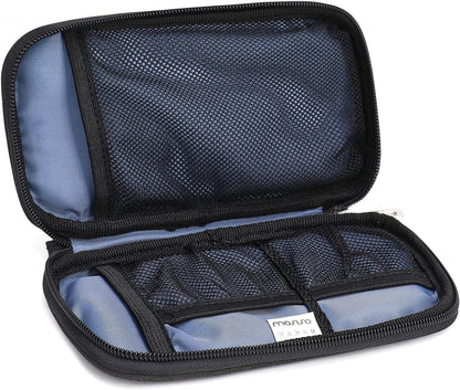 MOSISO Electronic Organizer Cable Case, Portable External Carrying Case Storage Bag with Handle Compatible with MacBook Power Adapter, Wireless Mouse, Cables, Earphones, USB Flash Disk SD Card, Black