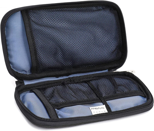 MOSISO Electronic Organizer Cable Case, Portable External Carrying Case Storage Bag with Handle Compatible with MacBook Power Adapter, Wireless Mouse, Cables, Earphones, USB Flash Disk SD Card, Black