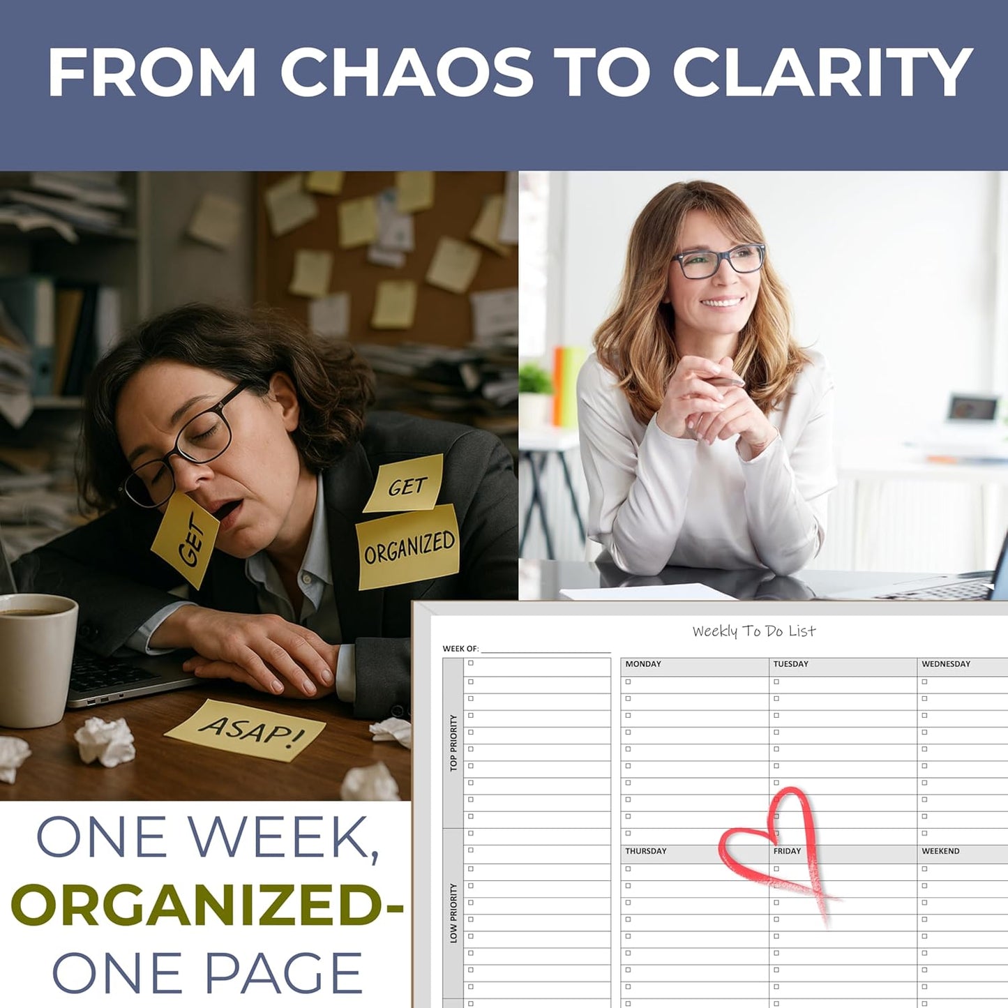 TO DO List Planner Notepad, 60 Page Planning Pad. Undated ToDo Checklist w/Priority & Note Sections. Organize & Track Projects, Clients or Daily Tasks. 8.5 X 11, A4 Tear Sheets.