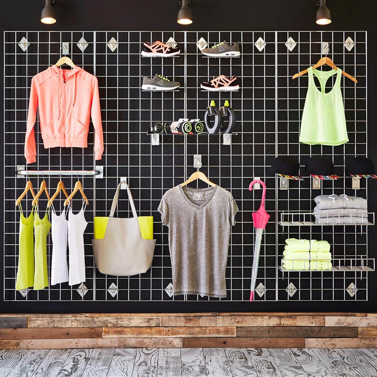 Grid Wall Commercial Grade Gridwall Panels – Heavy Duty Grid Panel for Any Retail Display Wall Grid 2' Width x 6' Height, White (Pack of 3)
