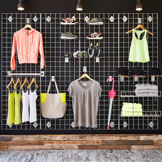 Grid Wall Commercial Grade Gridwall Panels – Heavy Duty Grid Panel for Any Retail Display Wall Grid 2' Width x 6' Height, White (Pack of 3)