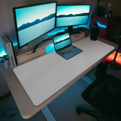 Vyaaa PU Leather & Cork Desk Mat, 39.4"x15.7" Dual Sided Computer Desk mat, Waterproof Large Mouse Pad, Non-Slip Office Desk pad, Office Desk Protector for Work/Gaming/Home (Black)