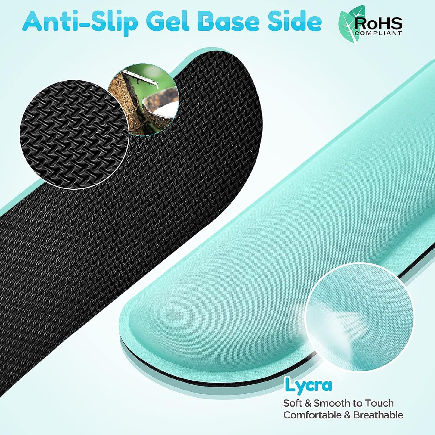 Gimars Upgrade Enlarge Silky and Superfine Fabric Gel Memory Foam Keyboard Wrist Rest Set, Ergonomic Keyboard Mouse Wrist Support for Typing Pain Relief, Comfort for Office, Gaming, Computer, Black