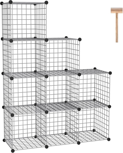 C&AHOME Wire Cube Storage, 6 - Cube Organizer Metal C Grids, Modular Shelves Units, Storage Bins Shelving, Closet Organizer, Ideal for Home, Office, Living Room, 36.6”L x 12.4”W x 36.6”H Black