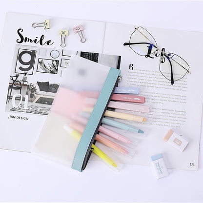 Mr. Pen- Clear Pencil Pouch, 8.50"x4.25", 3 Pack, Durable TPU Material, Medium Water-Resistant Pencil Bags with Smooth Zipper, Multipurpose Clear Pouch for Stationery, School, Office, Travel Supplies