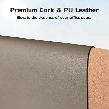 Aothia Dual-Sided Desk Pad - 25.6x13.7 inches Leather Desk Mat, Natural Cork Desk Pad Protector, Large Mouse Pad for Desk, Waterproof Desk Blotter Pad, Desk Writing Pad for Office Work/Home, Black