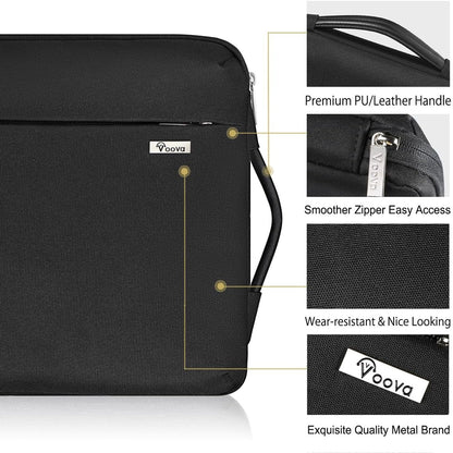 Voova Laptop Sleeve Case 15.6 16 Inch with Handle, 360° Protective Waterproof Slim Computer Bag Cover Compatible with MacBook Pro M2/M3/M4 16, HP Acer Lenovo Yoga ThinkPad Asus Laptop, Grey