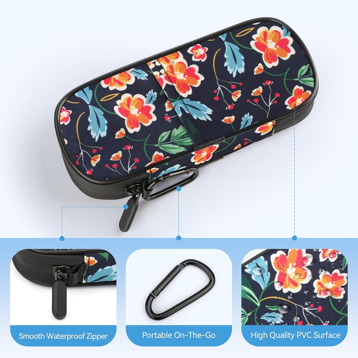Gelozid Insulin Pen Cooler Travel Case Diabetic Medication Insulated Cool Organizer with 2 Reusable Ice Packs for Insulin Pen and Other Diabetic Supplies, for the Daily Life and Trip(Black)