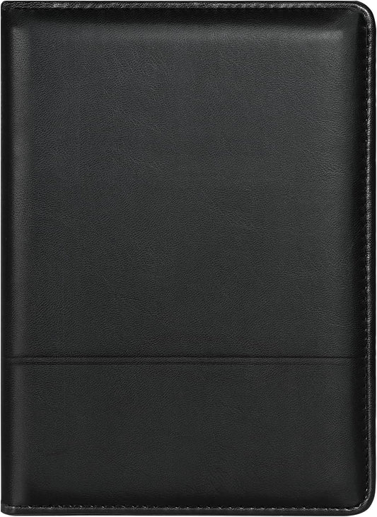 Padfolio/Portfolio Binder, Mini Padfolio Portfolio Binder 5 x 8 Legal Writing Pad, A5 Document Organizer Folder for Men Women, Black