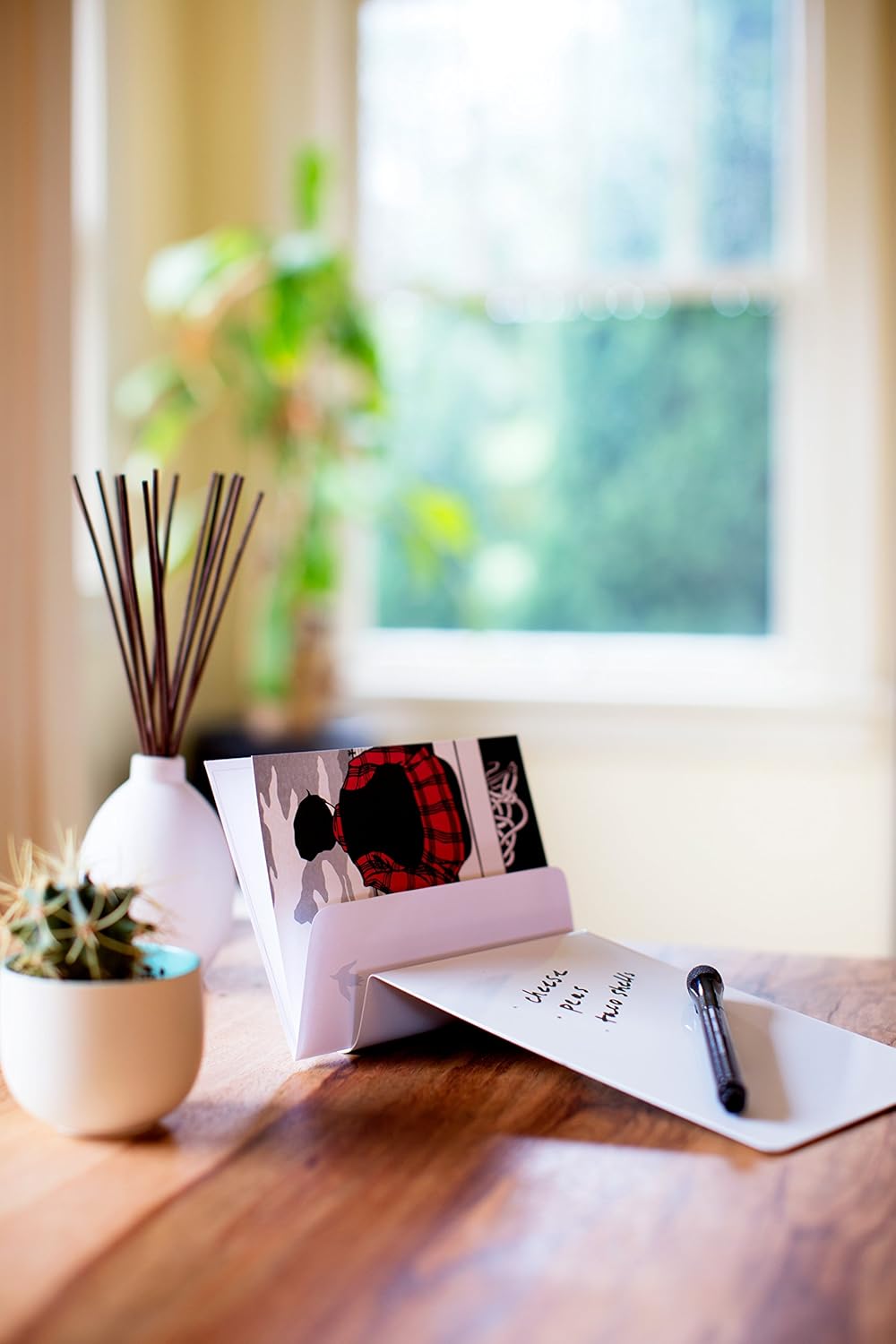 Three by Three Seattle 5.5 x 9 Inch to.do Dry Erase Board with Marker for Memos, Lists, and More in Office, Home, Classroom, and Event Spaces (White)