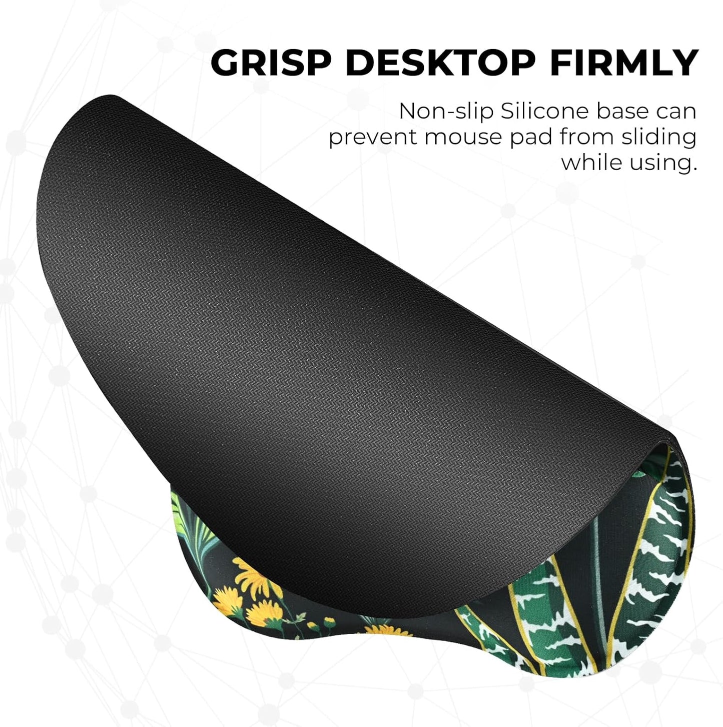 EooCoo Ergonomic Mouse Pad with Wrist Support, Mousepad with Memory Foam Wrist Rest and Non-Slip Base for Computer, Cafe, Home & Office, 9.64 x 8.26 in Office Desk Accessories