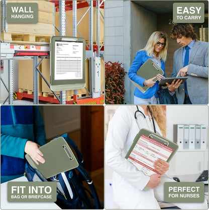 Sooez Clipboard with Storage, Clip Board 8.5 x 11 with Pen Holder, Plastic Organization Case Box for Letter Legal A4 Size Paper, Low Profile Clip, Nurses Teachers Must Haves, School & Office Supplies