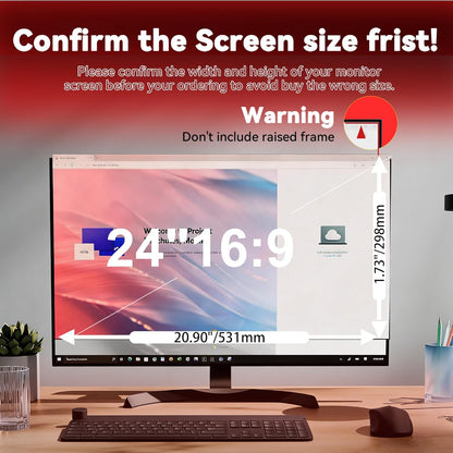[2-Pack] 24 Inch Computer Privacy Screen Filter (16:9 Aspect Ratio) - Removable, Anti Glare & Blue Light Blocking, Compatible with HP Dell ASUS Acer Samsung Monitors
