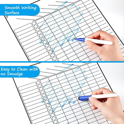 Dunzoom Multi-Use Magnetic to Do List White Board Chore Chart List for Refrigerator 17.3x11'' Goal Task Habit Tracker Monthly Weekly Homework Child Calendar Family Grocery Fridge Dry Erase Board