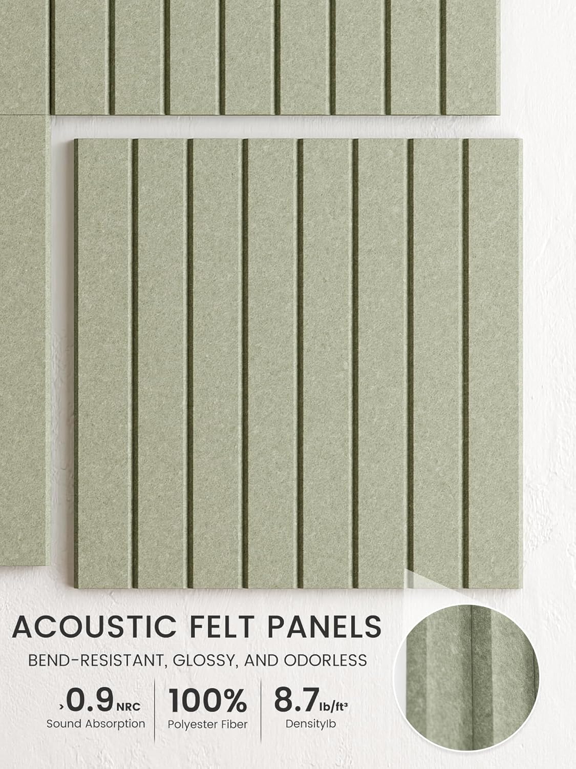 Bumusty Large Cork Board Alternative-48 x 36" Felt Bulletin Board Tiles, with 30 Pushpins, 70 Adhesive Tabs, Fine-Stripe 12-Pack, Cork Boards for Office Push Pin Board Felt Board-Oatmeal