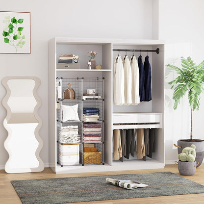 C&AHOME Wire Cube Storage, 6 - Cube Organizer Metal C Grids, Modular Shelves Units, Storage Bins Shelving, Closet Organizer, Ideal for Home, Office, Living Room, 36.6”L x 12.4”W x 36.6”H Black
