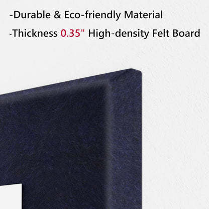 Neatsure Large Cork Board for Wall, Black Felt Bulletin Board with Pushpins, 36" x 24" 6 Panels Wall Tiles, Tack Push Pin Boards for Office