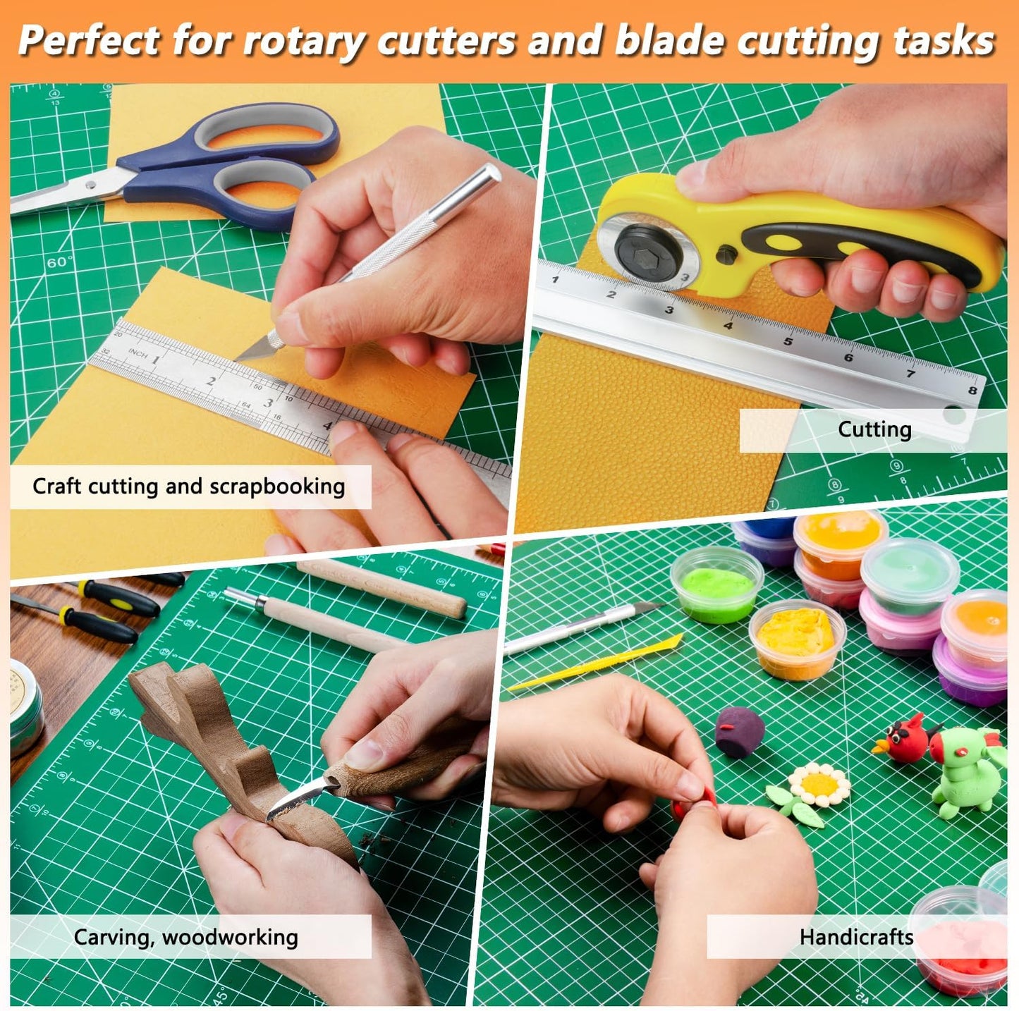 Ecraft Large Self Healing Cutting Mat: 24" x 36" Double Sided 5-Ply Hobby Mat, A1 Rotary Cutting Sewing Mat for Crafts, Fabric,Sewing,Quilting,Scrapbooking,Projects,Grey/Black