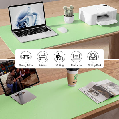 Aothia Leather Office Desk Pad Protector, Non-Slip PU Leather Desk Blotter, Waterproof Laptop Writing Mouse Pad for Office and Home, Black, 31.5" x 15.7" - Colors B