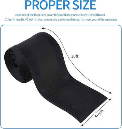 WILLBOND Carpet Cord Cover Cable Protector Floor Cover Cable Protector Management Only for Commercial Office Carpet(19.69 ft,Black)