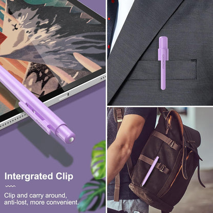 MoKo Holder Case Compatible with Apple Pencil 2nd Generation, Retractable Protective Apple Pencil Cover with Sturdy Clip, Hard PC Apple Pencil Case, Support Double-Tap, Dark Purple