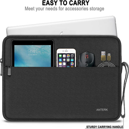 Laptop Sleeve 14 Inch, Water Resistant Traveling Computer Cover with Handle, Shockproof Protective Carrying Laptop Case Compatible for 14 Inch MacBook Air/Pro, HP, Dell, Asus, Lenovo, Black