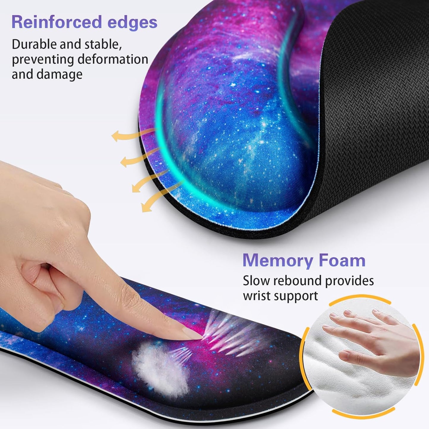 Ergonomic Keyboard Wrist Rest, Mouse Pad with Wrist Rest Anime, Cat Gaming Mousepad with Wrist Support, Memory Foam Wrist Rest Set for Computer Keyboard, Funny Cute Office Desk Accessories
