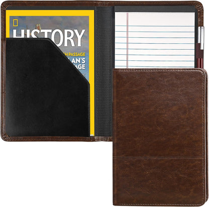 Padfolio/Portfolio Binder, Mini Padfolio Portfolio Binder 5 x 8 Legal Writing Pad, A5 Document Organizer Folder for Men Women, Black